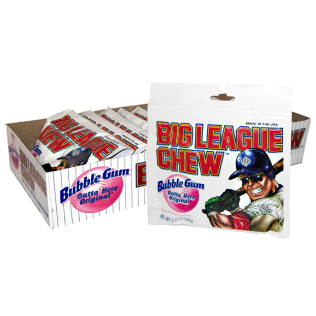 BIG LEAGUE CHEW - BUBBLE GUM ORIGINAL PEG BAG 12/2.12 oz