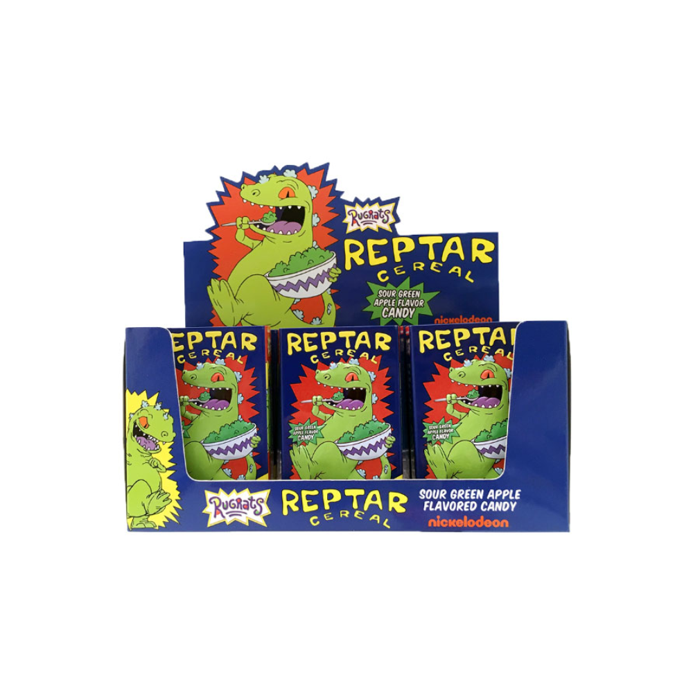 REPTAR CEREAL TIN SOUR APPLE CANDY IN DISPLAY 12/1.2oz