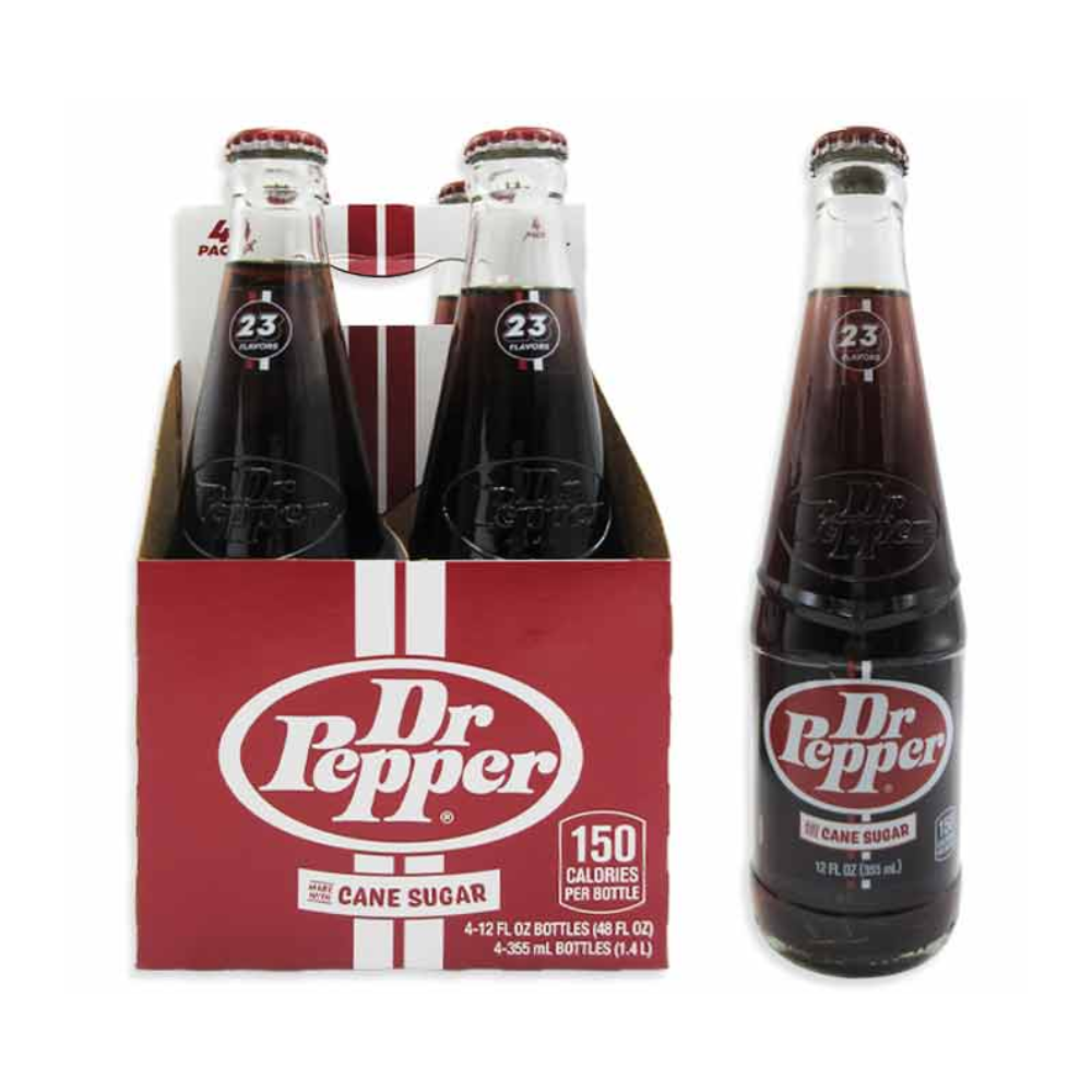 DR PEPPER BOTTLE - THROWBACK MADE W/ CANE SUGAR 24/12OZ