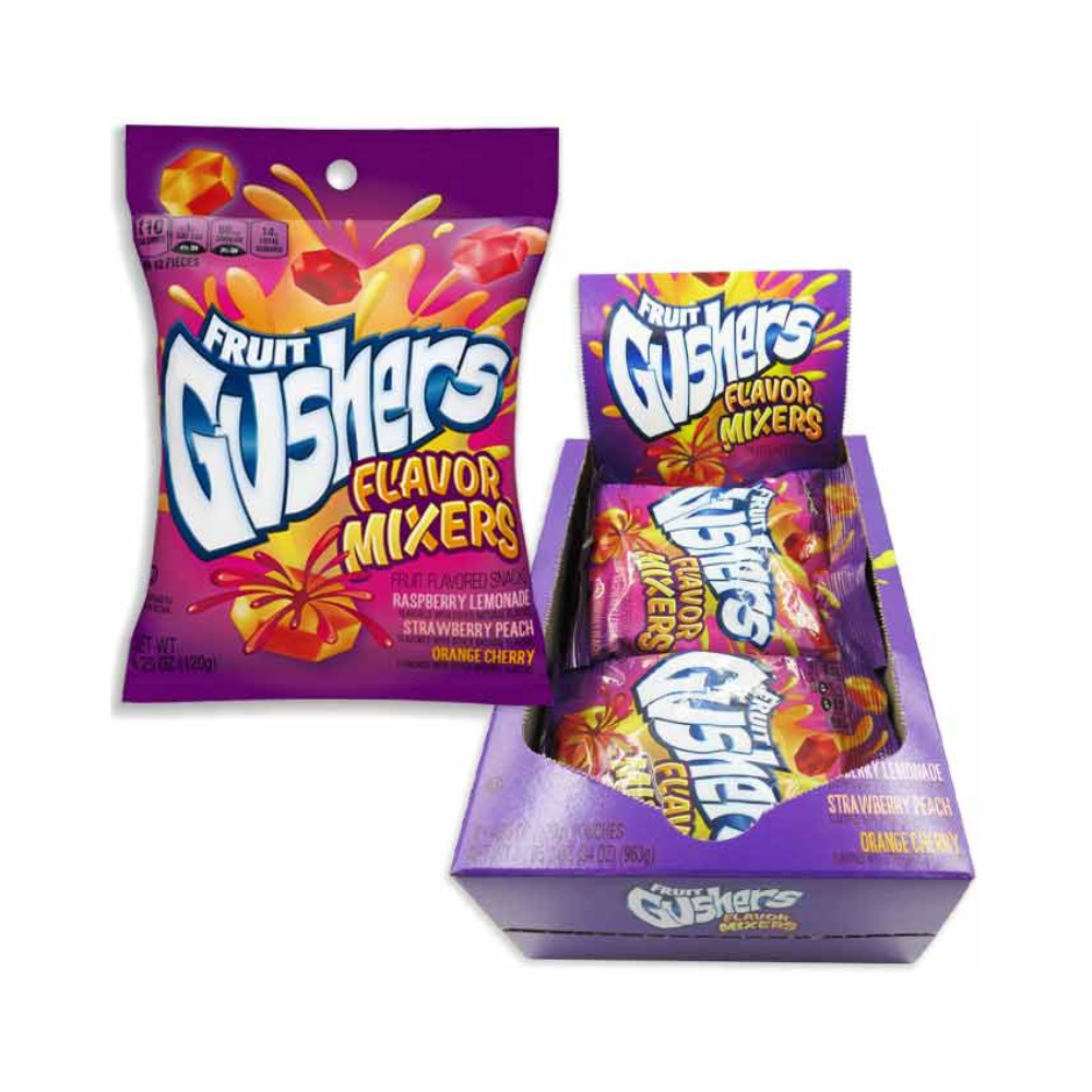 GUSHERS PEG BAG IN DISPLAY - MIXED FLAVORS 8/4.25OZ