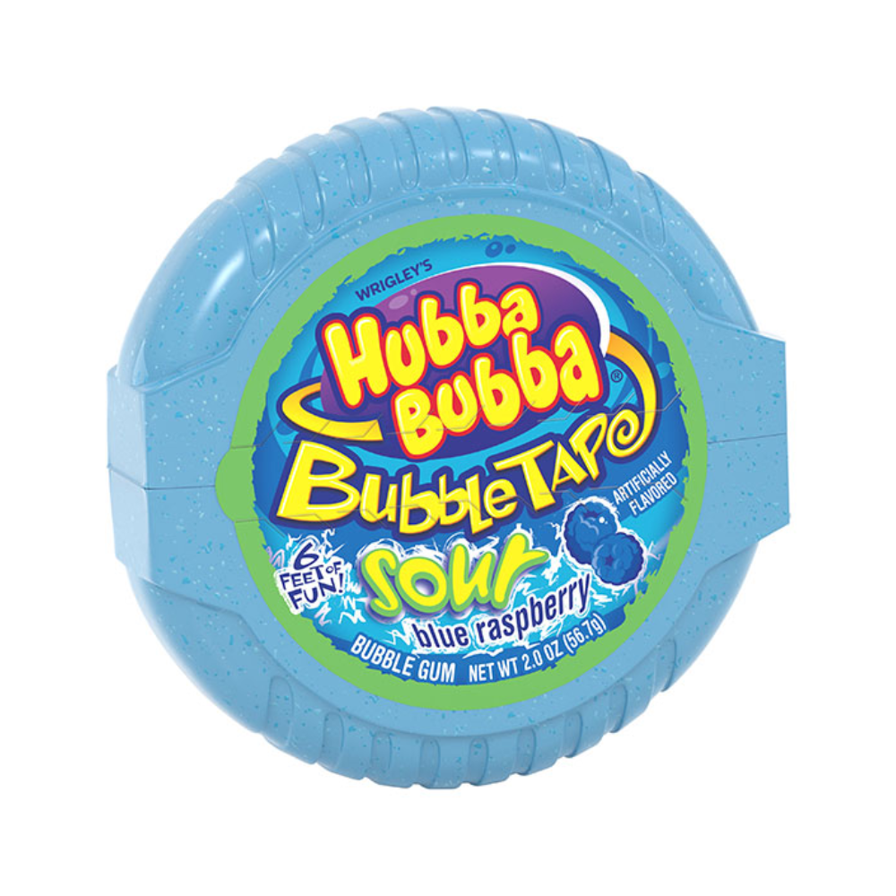 HUBBA BUBBA BUBBLE TAPE IN DISPLAY - SOUR RASPBERRY 12/2OZ
