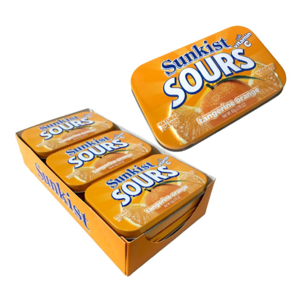 SUNKIST SOURS TIN S/F - TANGERINE ORANGE 6/1.76OZ