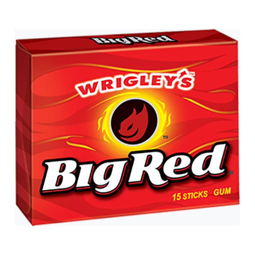 WRIGLEYS GUM IN DISPLAY - BIG RED 10/15 PIECES