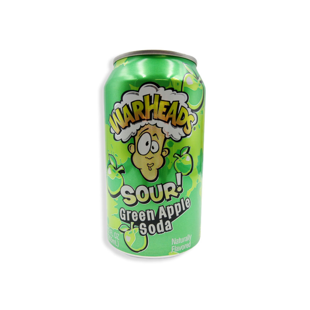 WARHEADS SODA CAN GREEN APPLE 12/12oz