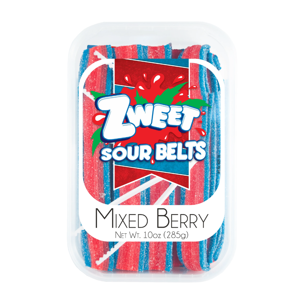 ZWEET SOUR BELTS MIXED BERRY 6/10oz