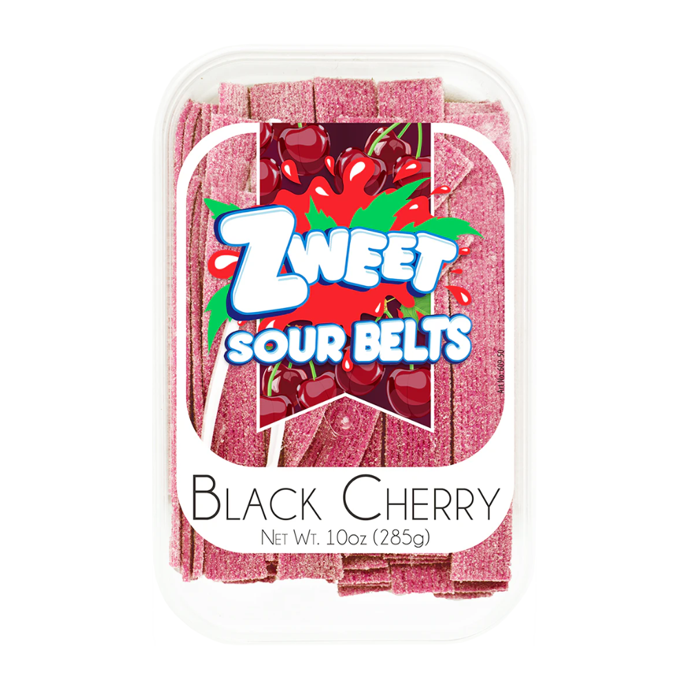 ZWEET SOUR BELTS BLACK CHERRY 6/10oz