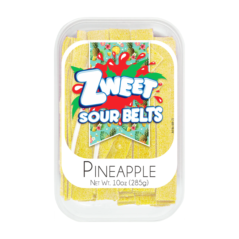 ZWEET SOUR BELTS PINEAPPLE 6/10oz