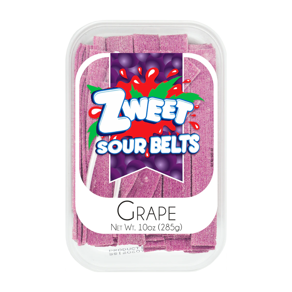 ZWEET SOUR BELTS GRAPE 6/10oz
