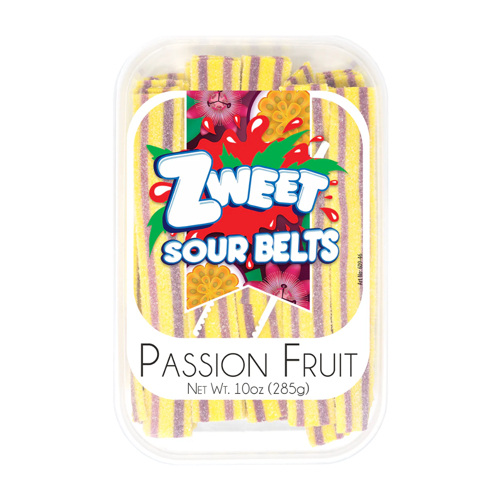 ZWEET SOUR BELTS PASSION FRUIT 6/10oz