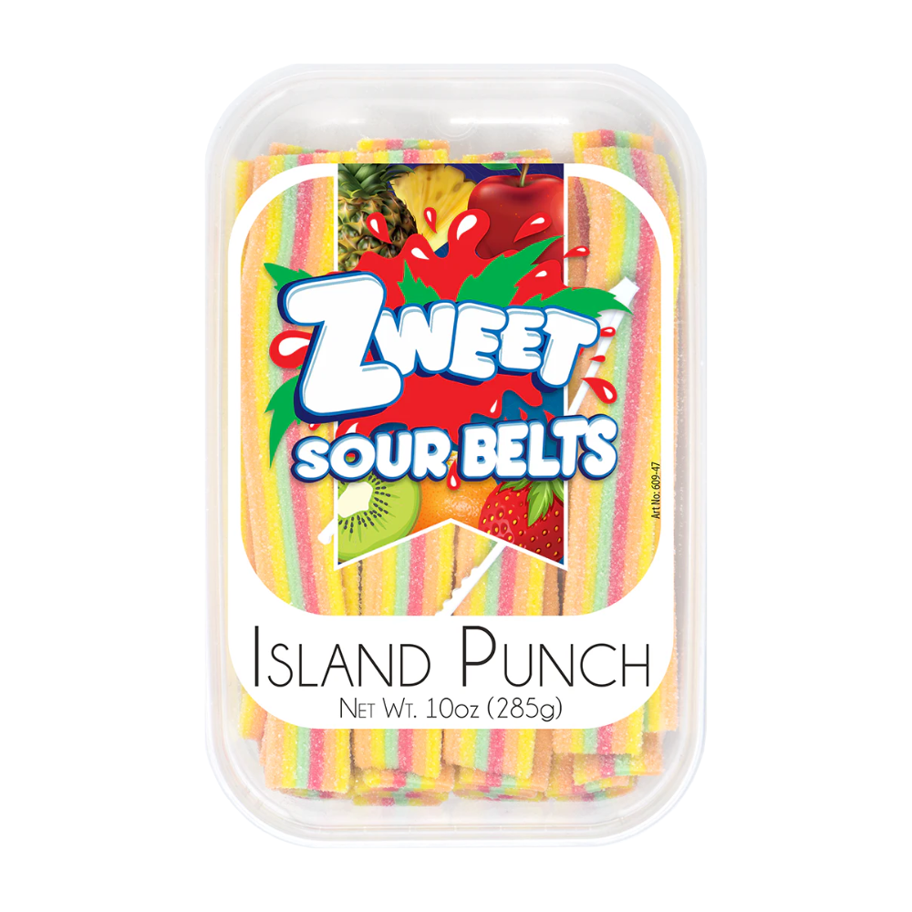 ZWEET SOUR BELTS ISLAND PUNCH 6/10oz