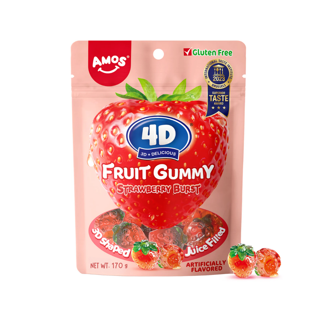 AMOS 4D GUMMY JUICY BURST STRAWBERRY 12/6oz