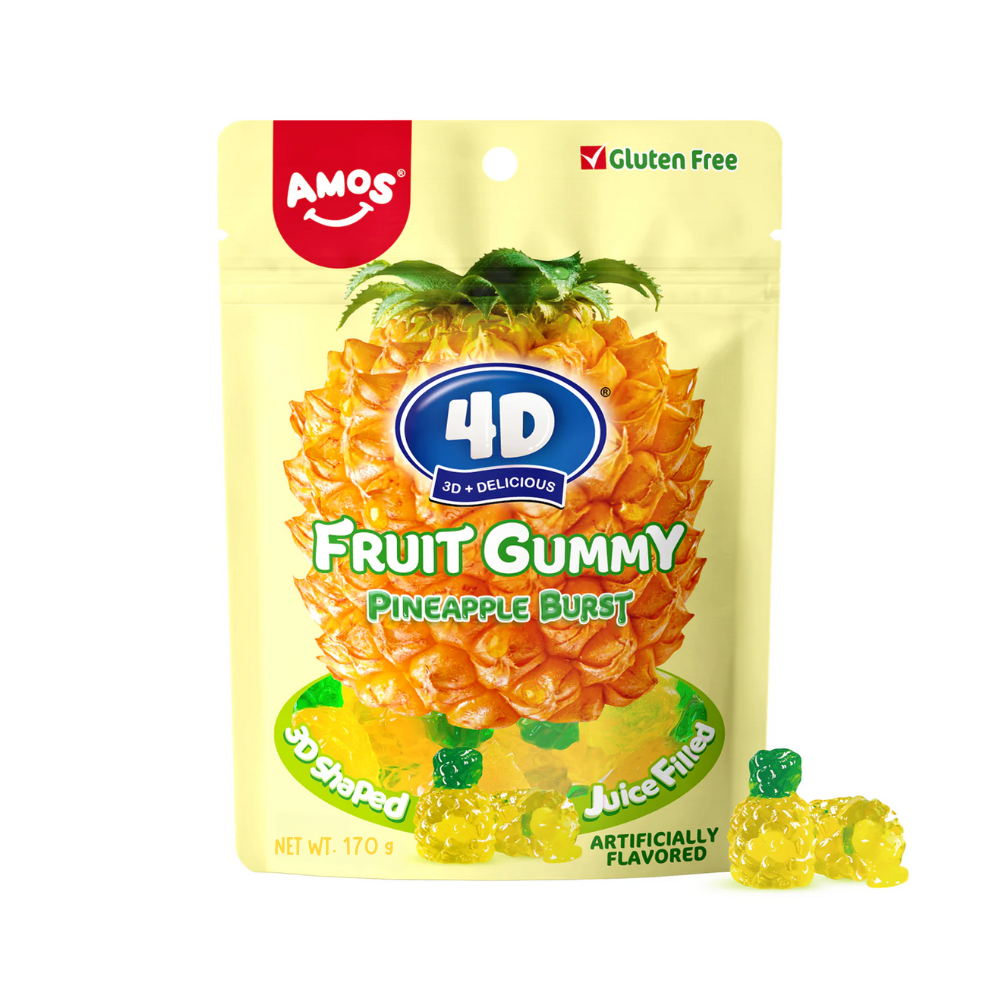 AMOS 4D GUMMY JUICY BURST PINEAPPLE 12/6oz