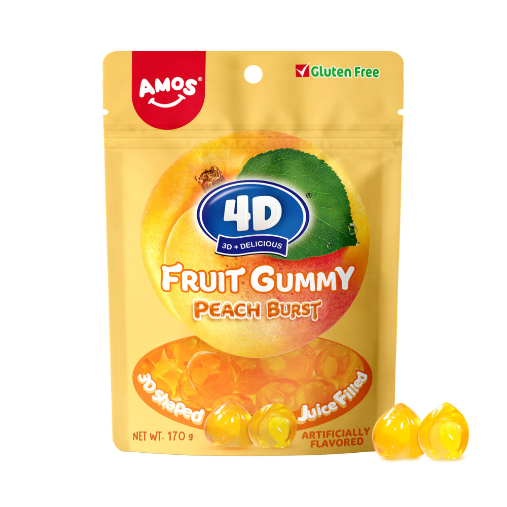 AMOS 4D GUMMY JUICY BURST PEACH 12/6oz