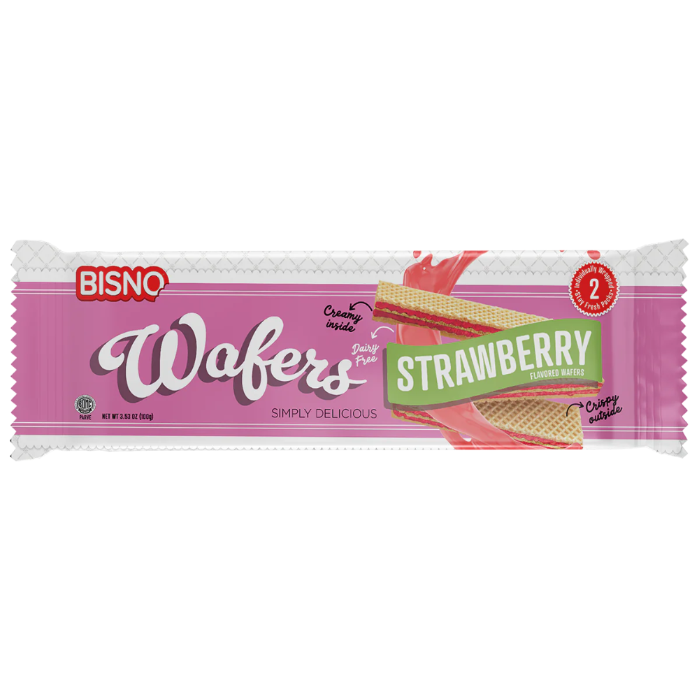BISNO WAFERS STRAWBERRY 24/100g