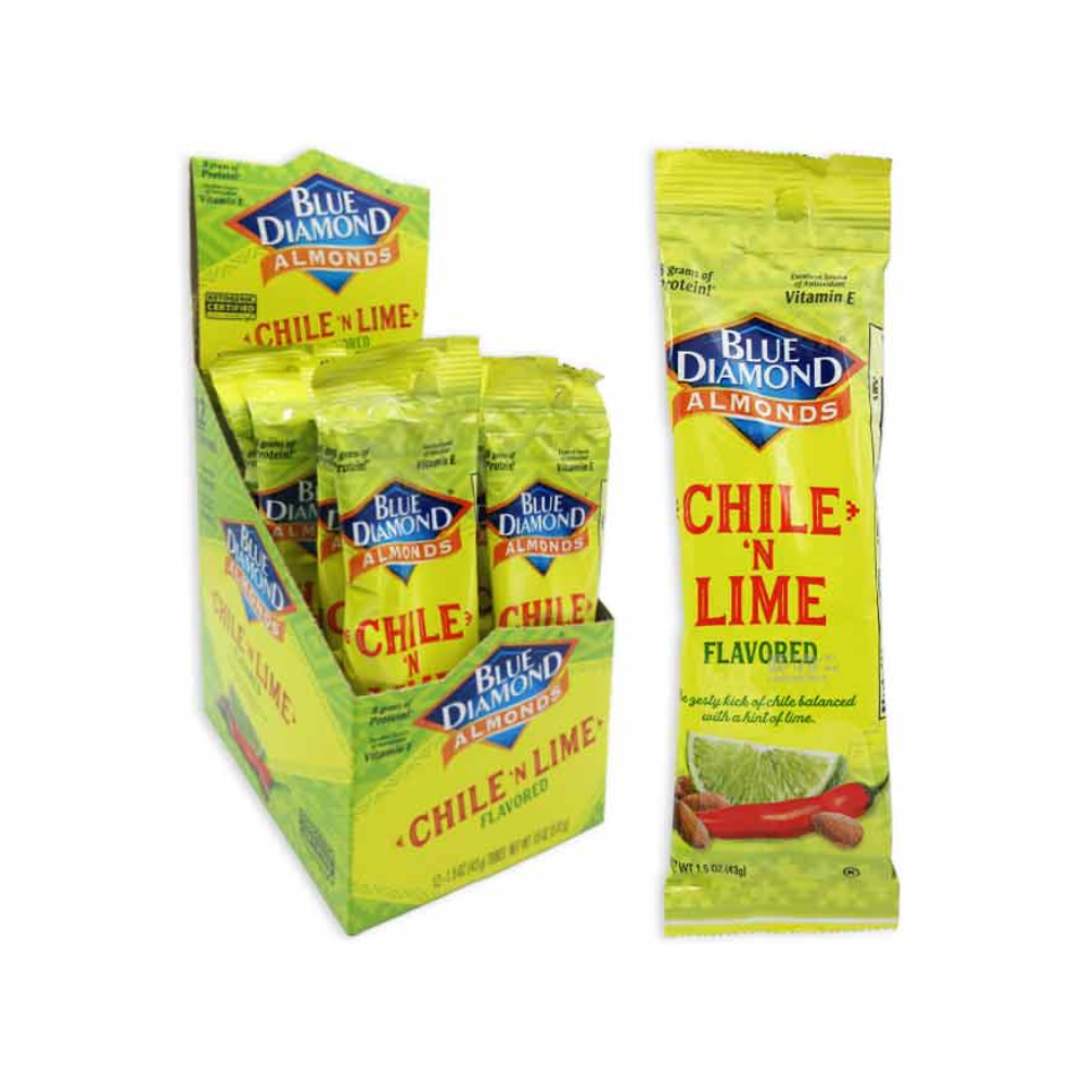BLUE DIAMOND CHILE 'N LIME FLAVORED ALMONDS 12/1.5oz