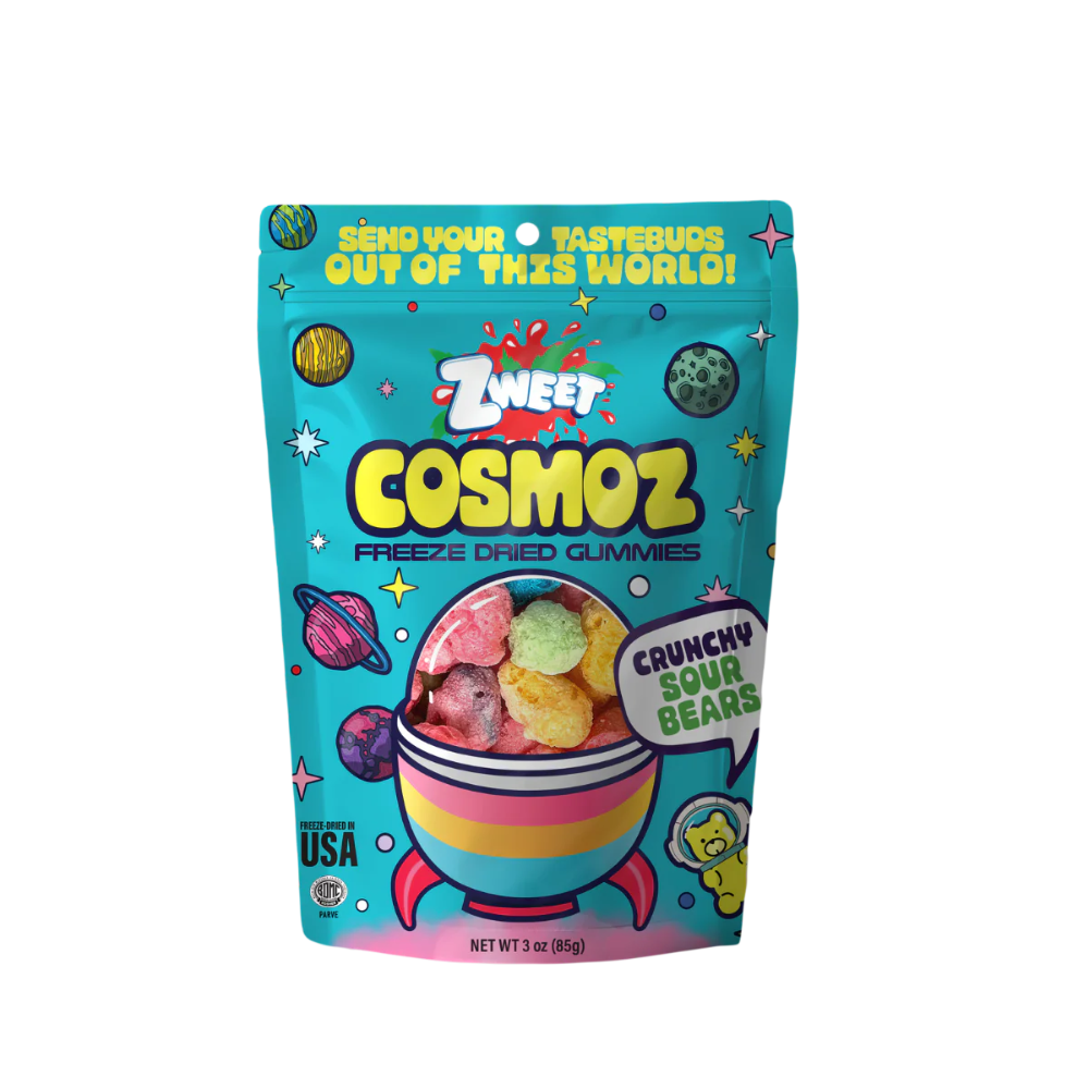 ZWEET COSMOZ FREEZE DRIED GUMMY SOUR BEARS 12/3OZ