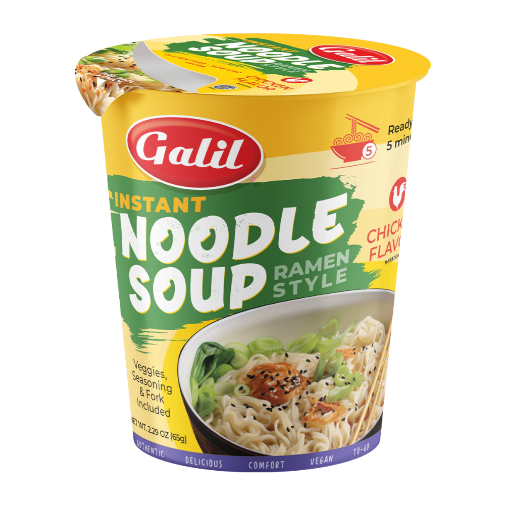 Galil Instant Cup Soup, Chicken Flavour with Gluten Free Rice Ramen 10/65g