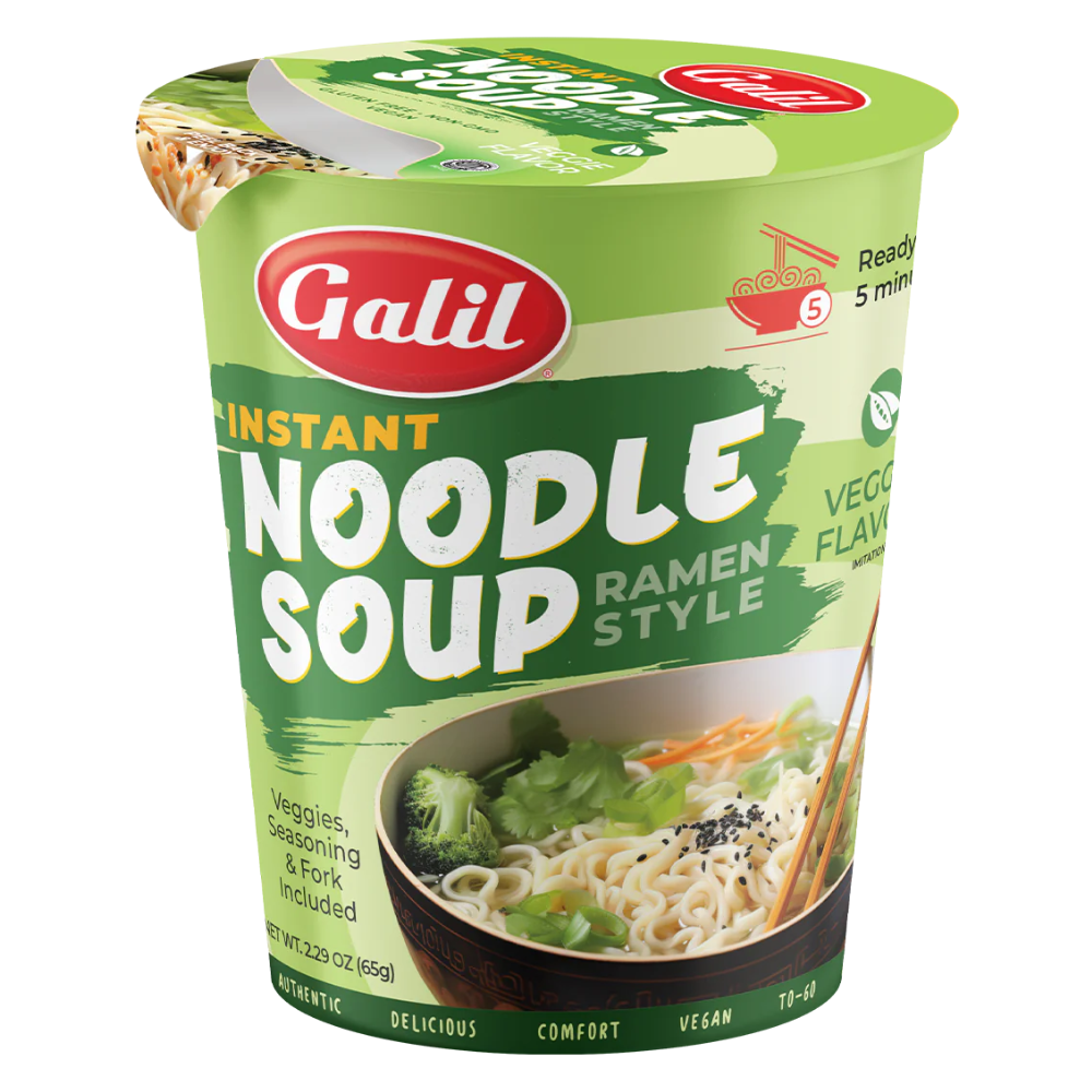 Galil Instant Cup Soup, Vegetable Flavour with Gluten Free Rice Ramen 10/65g