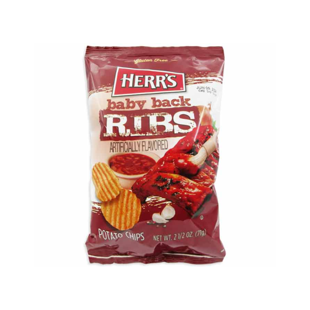 HERR'S BABY BACK RIB CHIPS 12/2.5oz