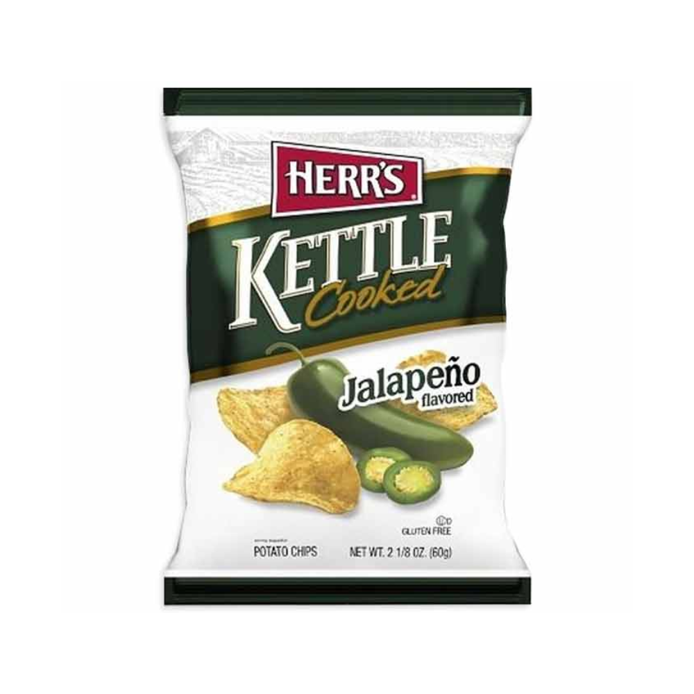 HERR'S JALAPENO KETTLE COOKED POTATO CHIPS 12/2.13oz