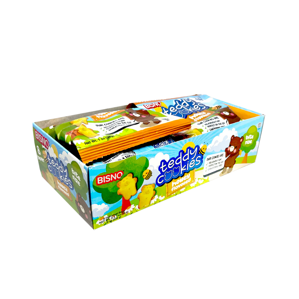 BISNO TEDDY COOKIES HONEY MINI BAGS 12/8/1oz