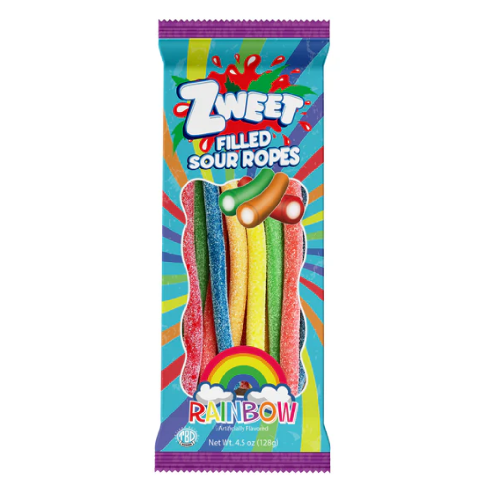 ZWEET SOUR ROPES FILLED RAINBOW GO-PACK 12/4.5oz