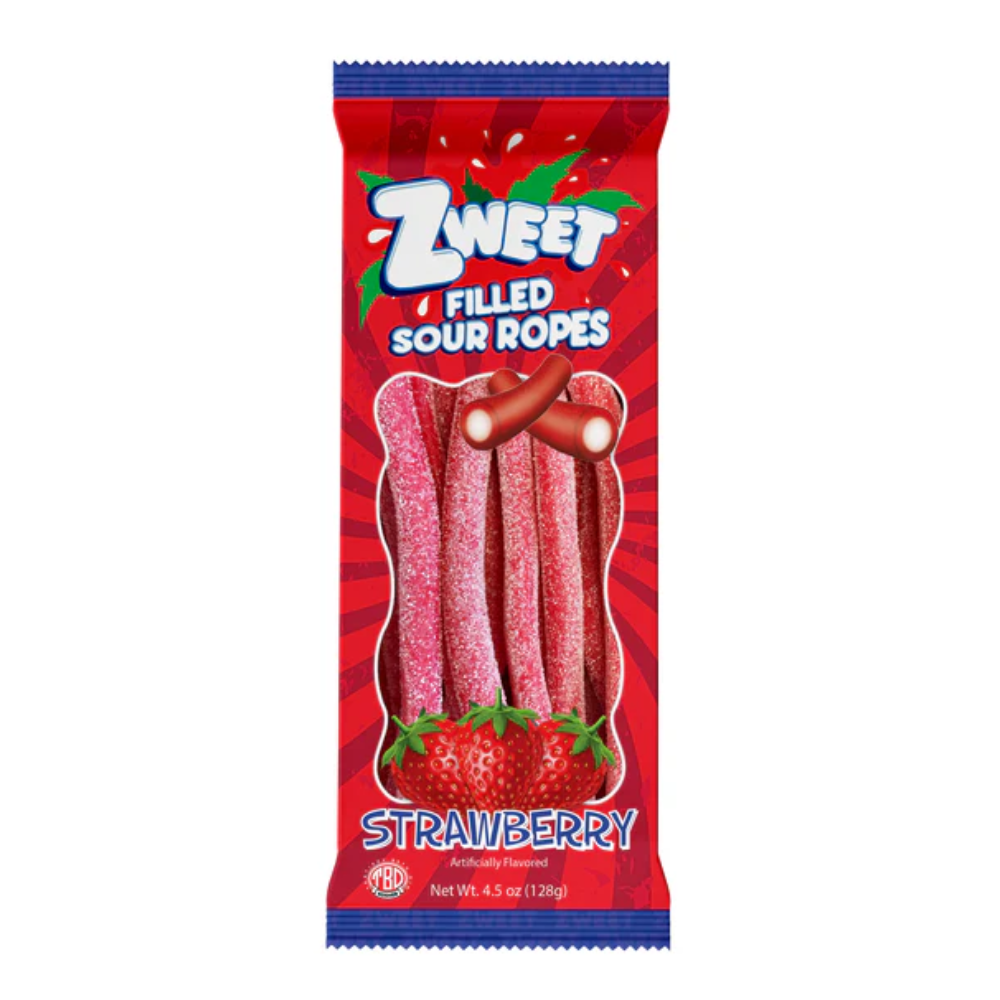 ZWEET SOUR ROPES FILLED STRAWBERRY GO-PACK 12/4.5oz