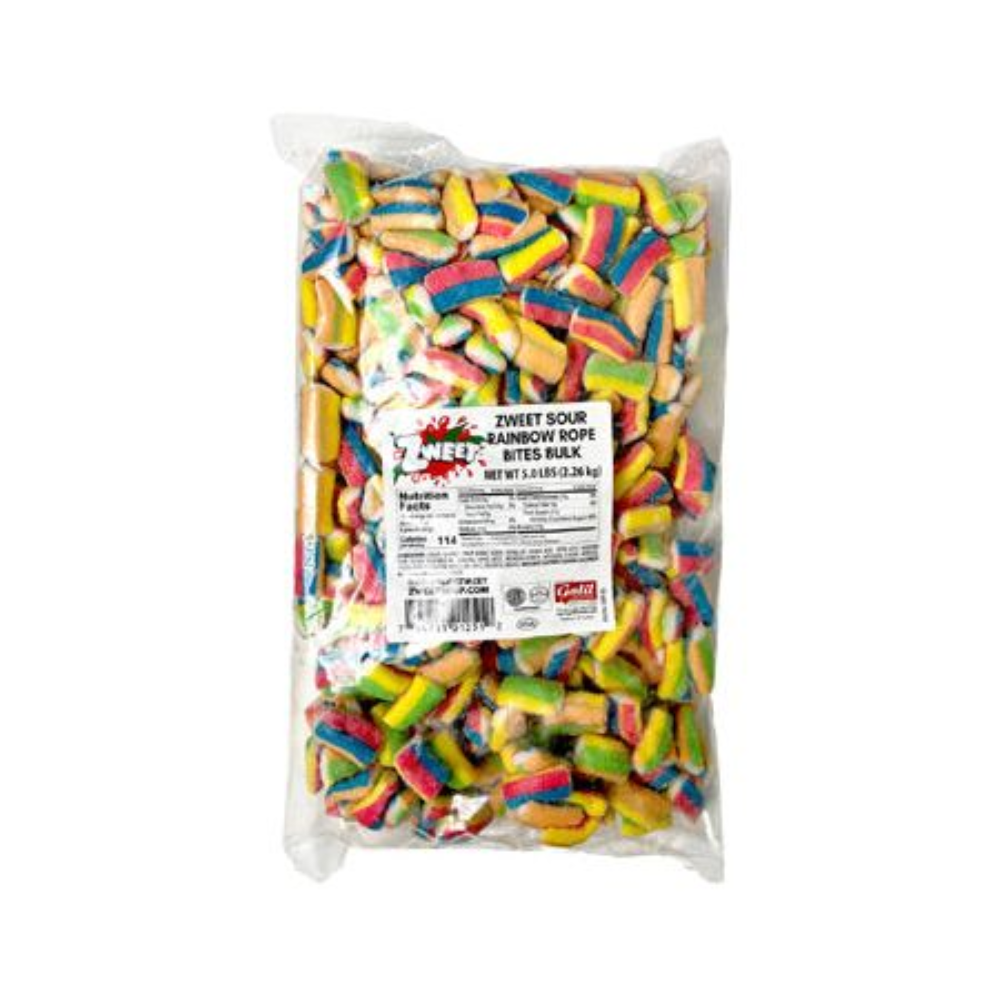 ZWEET SOUR RAINBOW ROPE BITES BULK 4/2.26kg