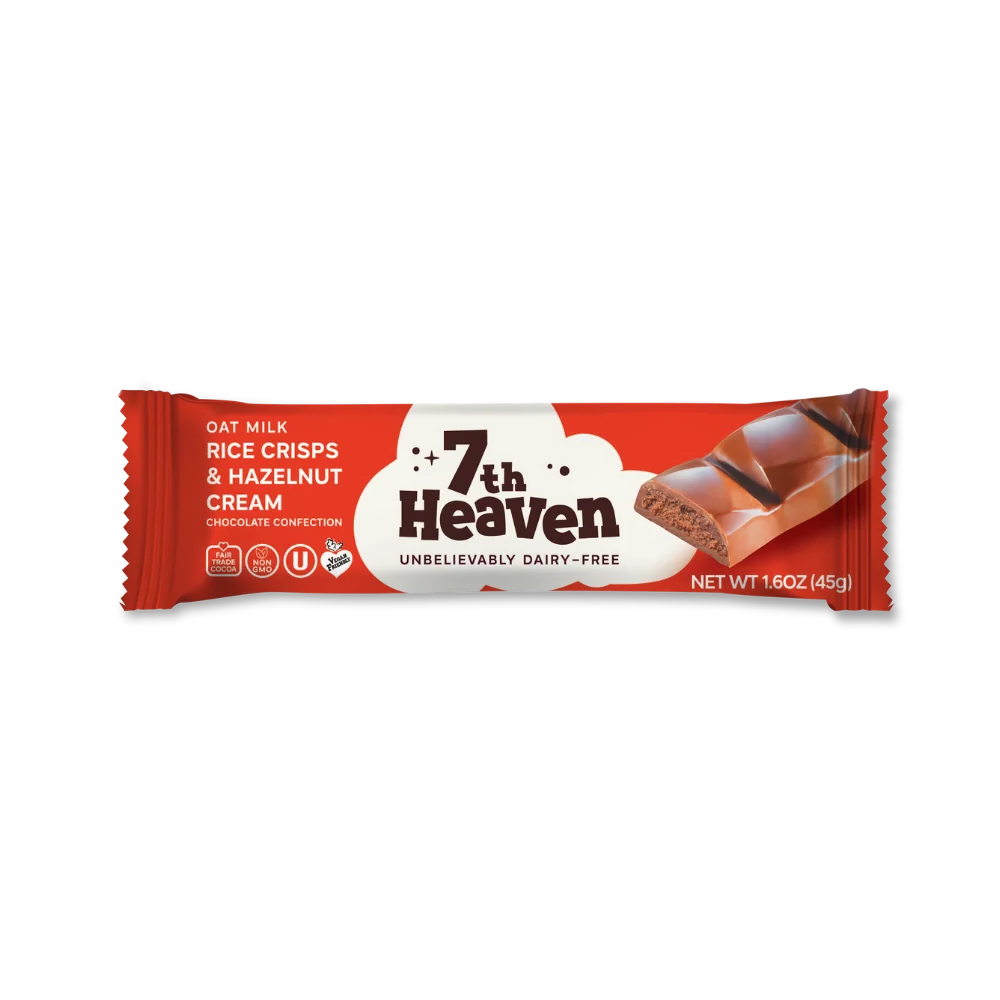 7TH HEAVEN HAZELNUT RICE CRISPS CHOCOLATE SNACK 45G/20