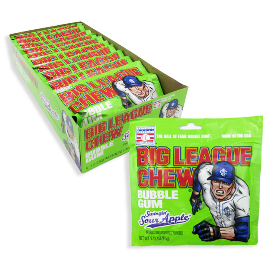 BIG LEAGUE CHEW-SOUR APPLE PEG BAG 12/2.12oz