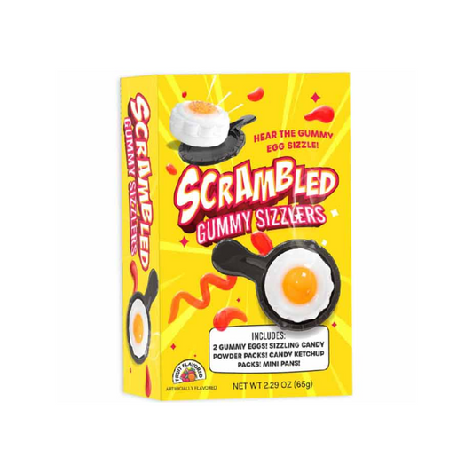 SCRAMBLED GUMMY SIZZLERS GUMMY WITH POPPING CANDY 12/2.29oz