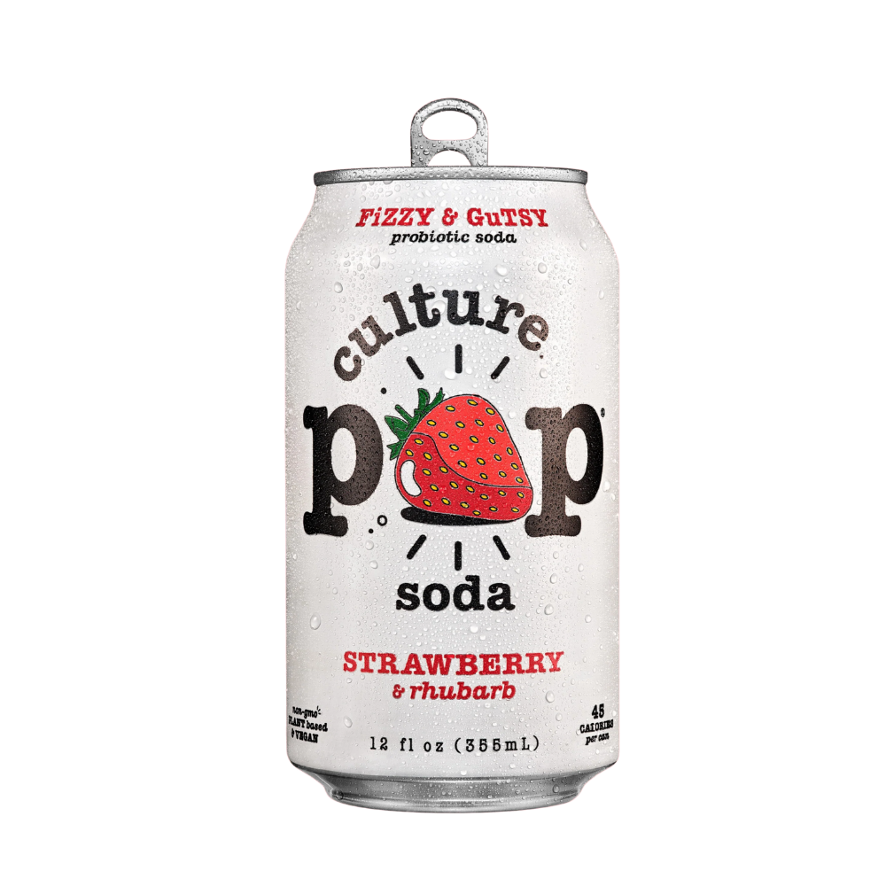CULTURE POP SODA 12/12OZ STRAWBERRY RHUBARB