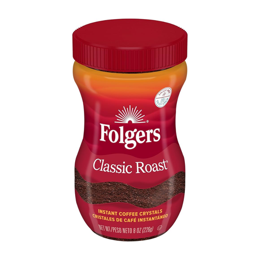 FOLGERS CLASSIC ROAST INSTANT COFFEE 6/8oz
