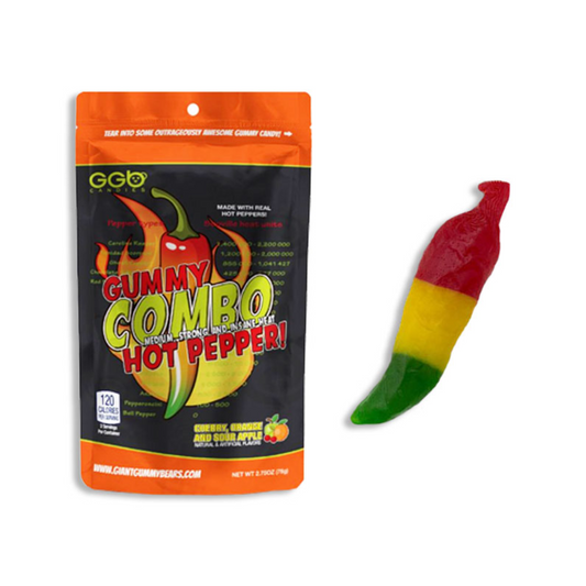 GGB GUMMY PEPPER - LARGE HOT PEPPER MULTI FLAVORED PEG BAG 12/2.7oz