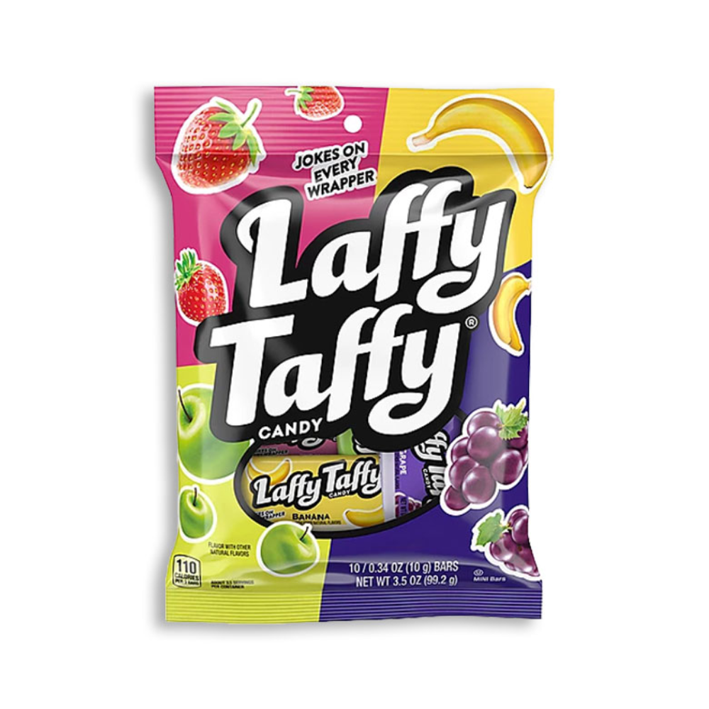 LAFFY TAFFY PEG BAG (STRAWBERRY BANANA APPLE GRAPE) 12/3.5oz