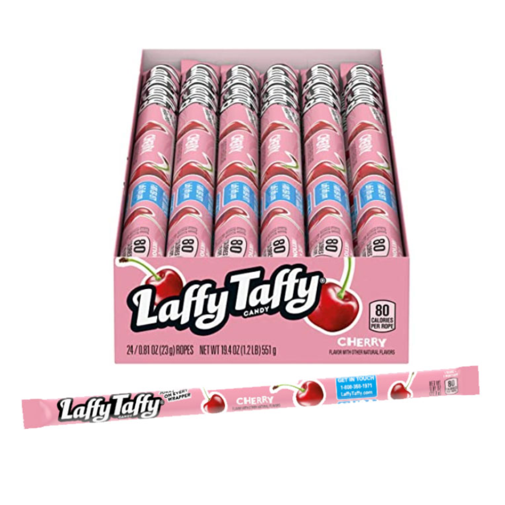 LAFFY TAFFY ROPE IN DISPLAY - CHERRY 24/.81OZ