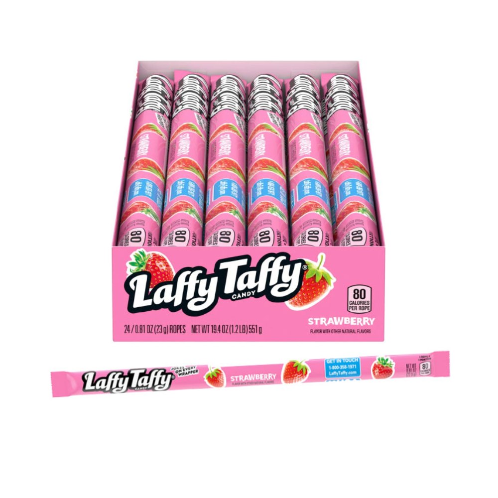 LAFFY TAFFY ROPE IN DISPLAY - STRAWBERRY 24/.81OZ