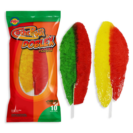 SLAPS LOLLIPOPS DOBLEX CUCUMBER CHAMOY PEG BAG (10 CT) 40/3.33OZ