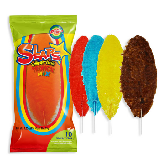 SLAPS LOLLIPOPS TROPICAL PEG BAG (10 CT) 40/3.33OZ