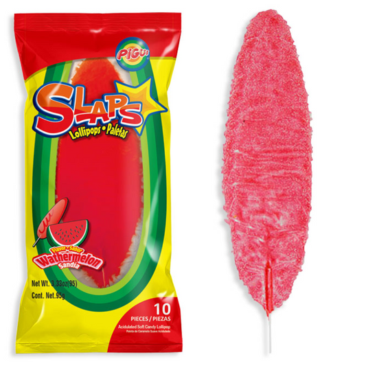 SLAPS LOLLIPOPS WATERMELON PEG BAG (10 CT) 40/3.33OZ