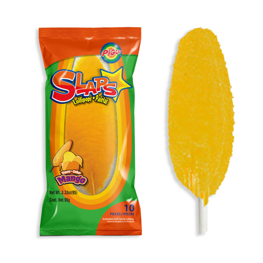 SLAPS LOLLIPOPS MANGO PEG BAG (10 CT) 40/3.33oz