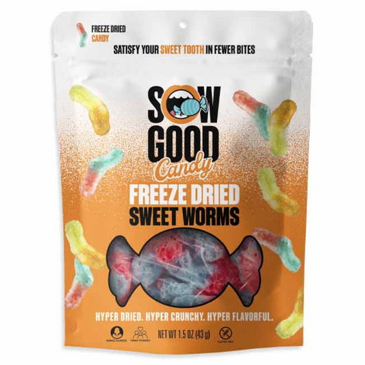 SOW GOOD FREEZE DRIED SWEET WORMS 24/1.5OZ