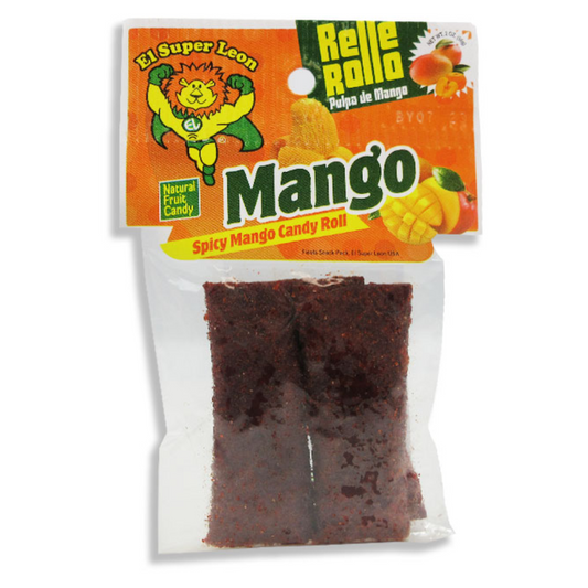 SUPER LEON RELLE ROLLO – SPICY MANGO CANDY ROLLS PEG BAG 12/2OZ