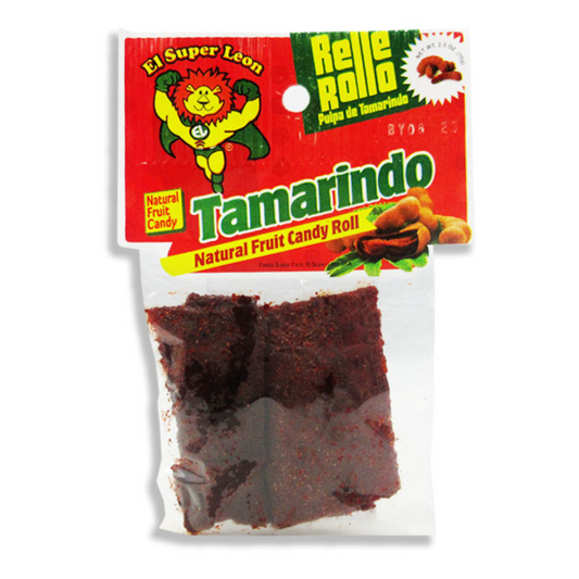 SUPER LEON RELLE ROLLO – TAMARIND COATED FRUIT ROLLS PEG BAG 12/2.5OZ