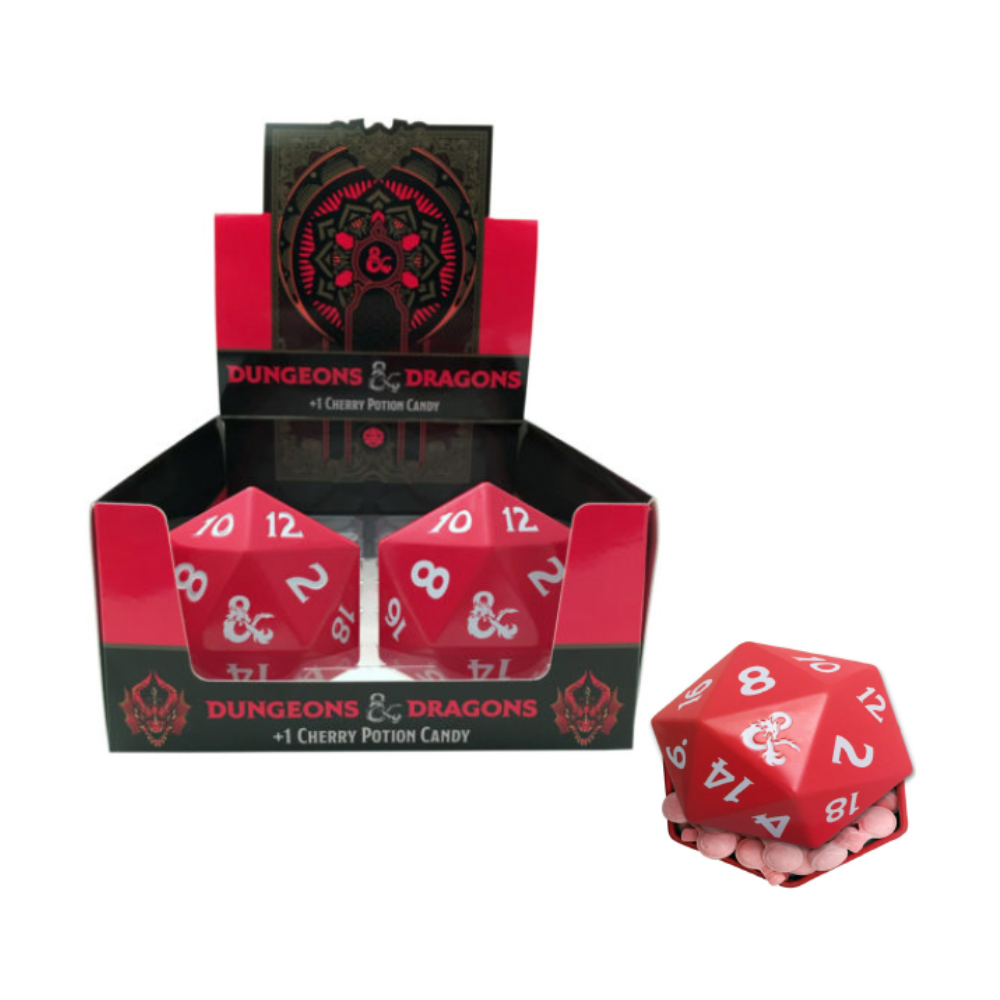 DUNGEONS & DRAGONS D20 TIN W/ CHERRY CANDY IN DISPLAY 12/1.2OZ