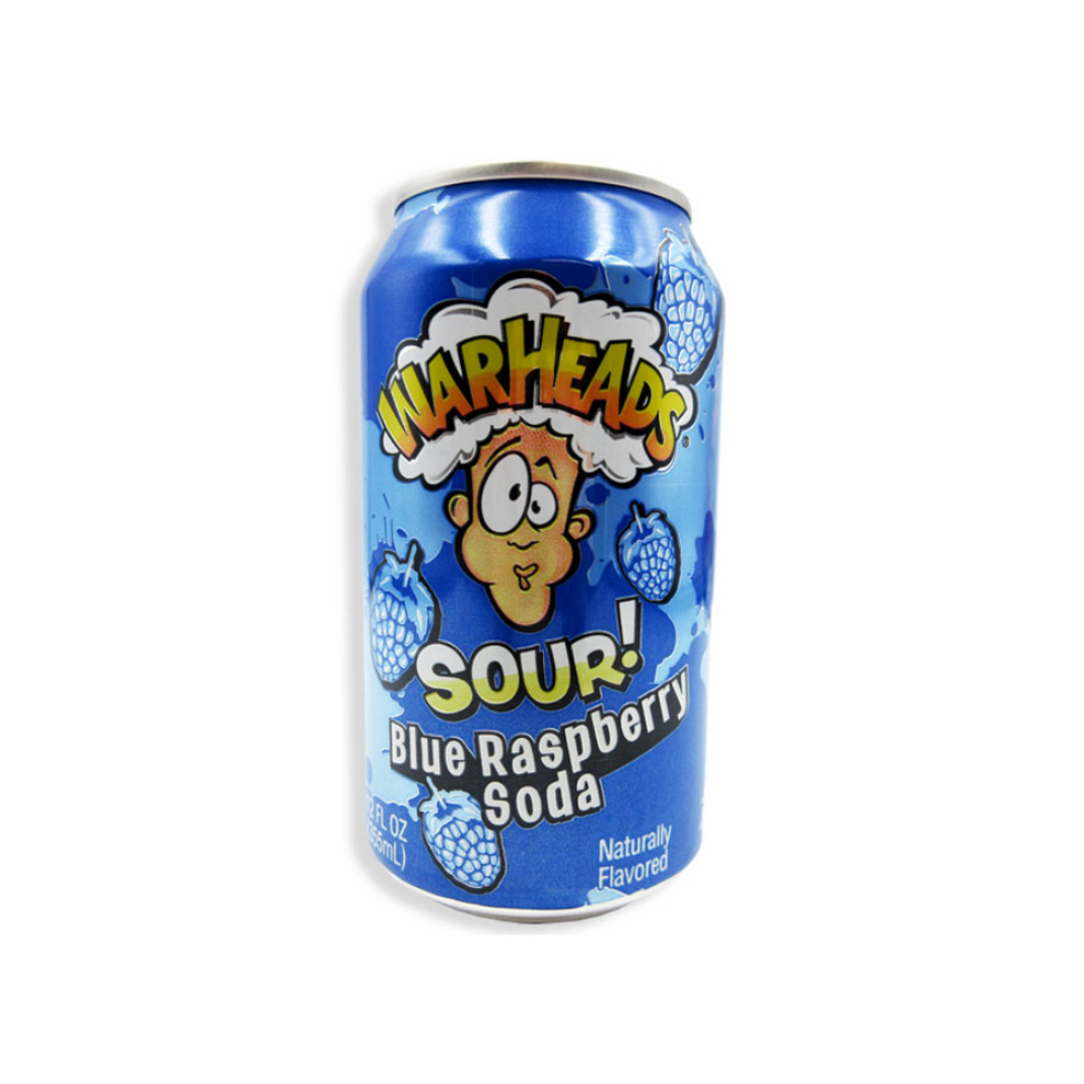 WARHEADS SODA CAN BLUE RASPBERRY 12/12oz – Solly's Sweets