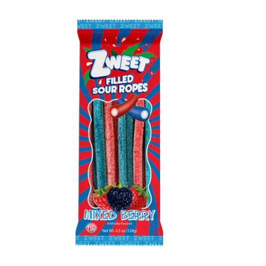 ZWEET SOUR ROPES FILLED MIXED BERRY GO-PACK 12/4.5oz