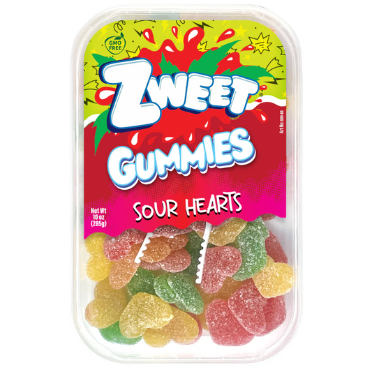 ZWEET GUMMY SOUR HEARTS 6/10oz