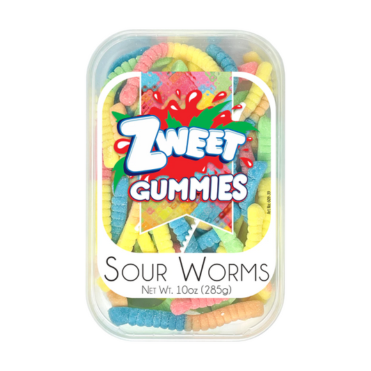 ZWEET GUMMY SOUR WORMS 6/10oz