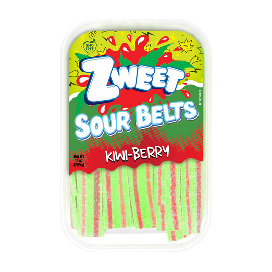ZWEET SOUR BELTS KIWI STRAWBERRY 6/10oz